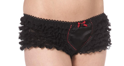 Ruffled Black Panties Bijou