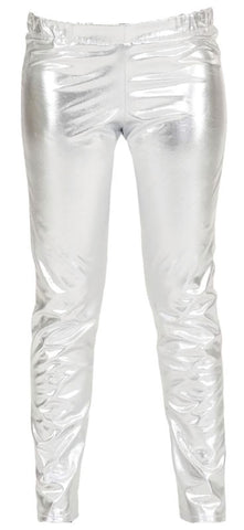 Metallic Trousers-Silver