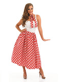 1950s Polka Dot Skirt-Red