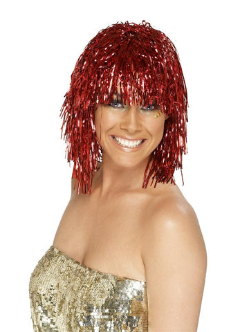 Tinsel Wig Red