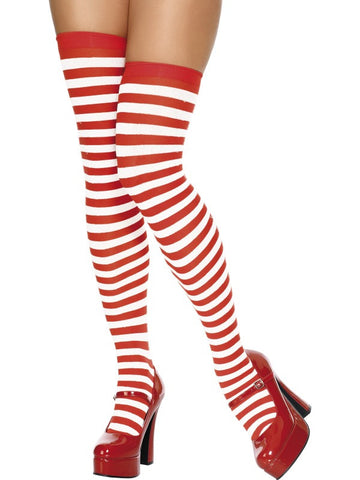 Thigh High Red&White Stockings