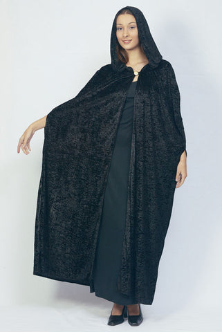 Black Velvet Cloak w/Wide Hood
