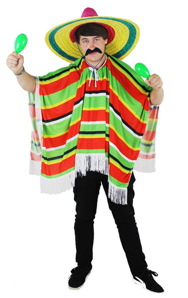 Multicolour Mexican Poncho Costume
