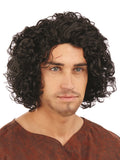 Medieval Curly Black Male Wig