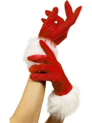 Miss Santa Gloves-Red