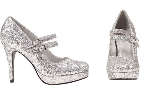 Glitter Dolly Shoes Silver