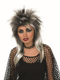 Glam Rock Silver and Black Wig
